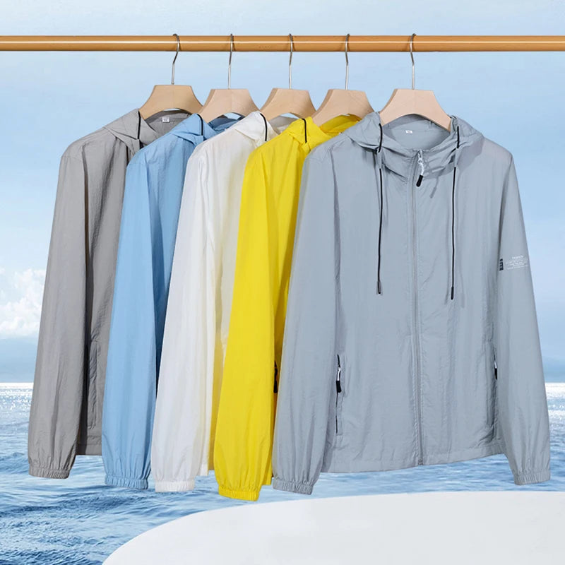 Chaqueta ligera con capucha para hombre - Primavera/Verano - Casual - Cremallera
