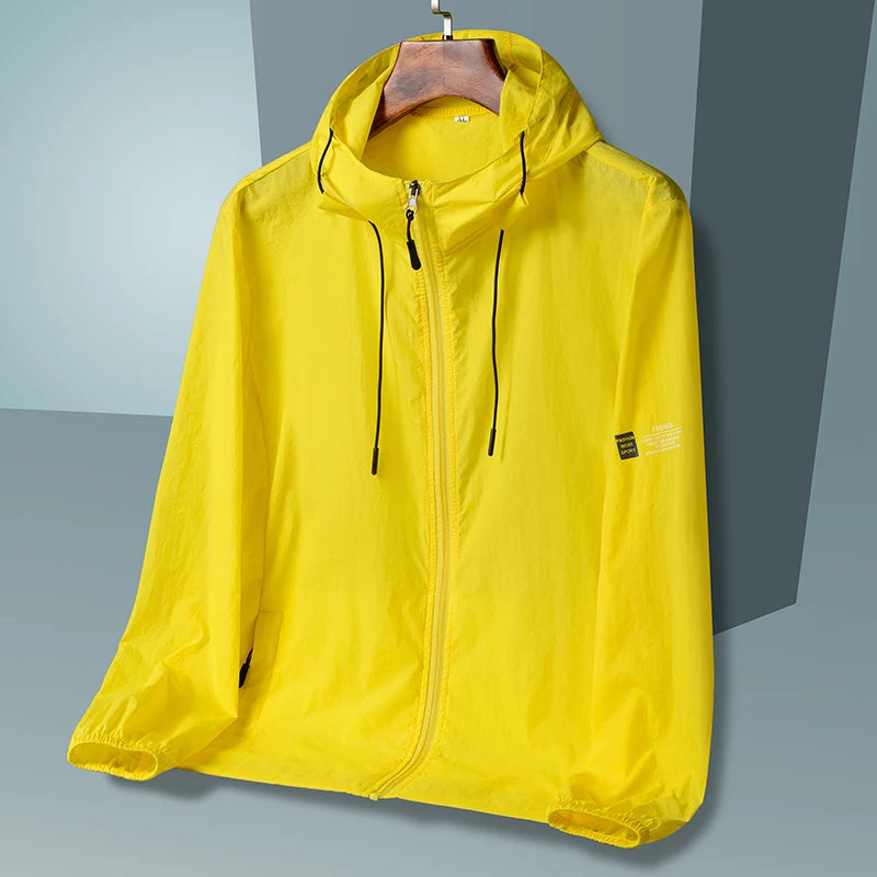 Chaqueta ligera con capucha para hombre - Primavera/Verano - Casual - Cremallera