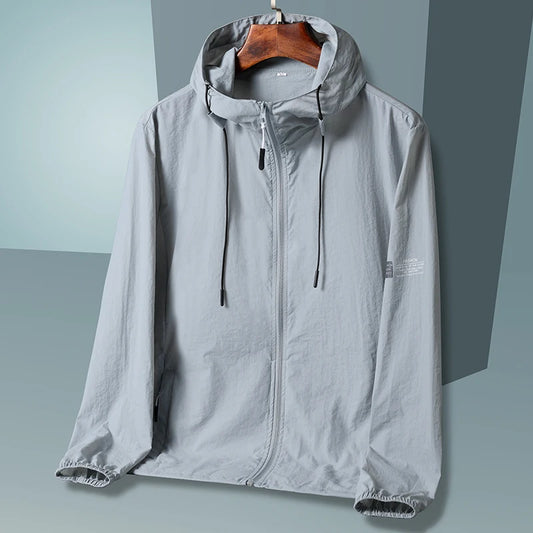 Chaqueta ligera con capucha para hombre - Primavera/Verano - Casual - Cremallera