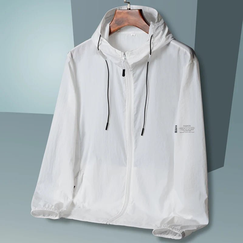 Chaqueta ligera con capucha para hombre - Primavera/Verano - Casual - Cremallera
