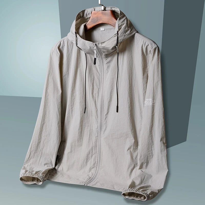 Chaqueta ligera con capucha para hombre - Primavera/Verano - Casual - Cremallera